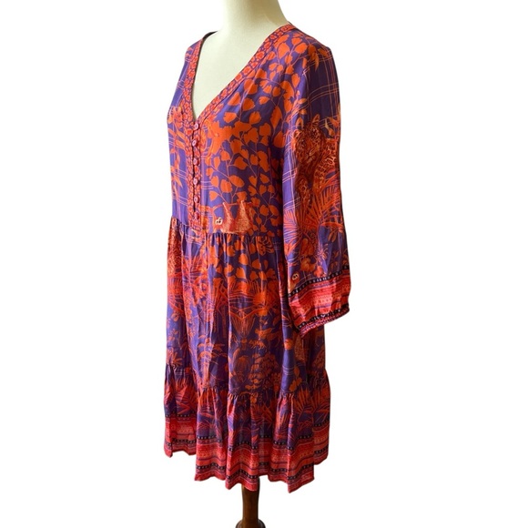LULASOUL DRESS M MOWGLI CAPSULE LAGENLOOK BOHO WHIMSICAL TROPICAL VACATION CHIC - Picture 4 of 12